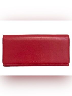 Coach Red Leather Long Continental Wallet